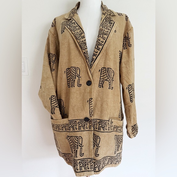 Elephant Print Fall Coat - Picture 1 of 5